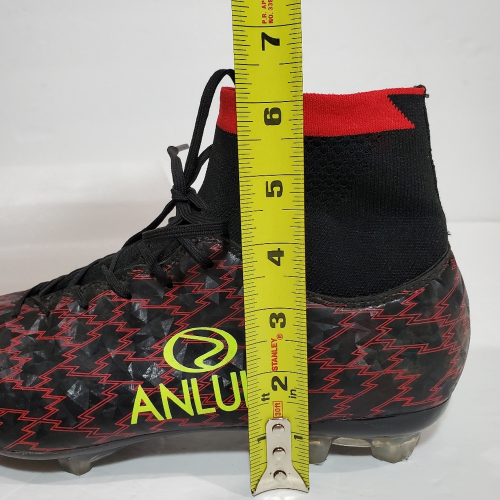 Anluke Fit Collar Black & Red Soccer Cleats Size 41 EUR 8 Men 9.5 Women NWOT - Picture 13 of 13